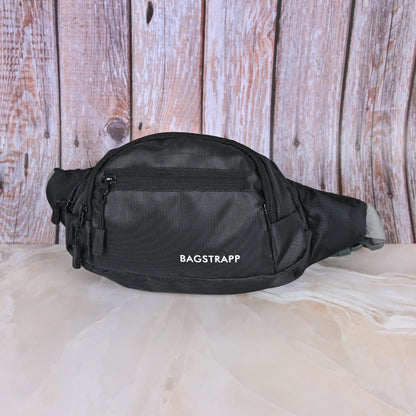 Bagstrapp Unisex Black/Grey Solid Waist Bag