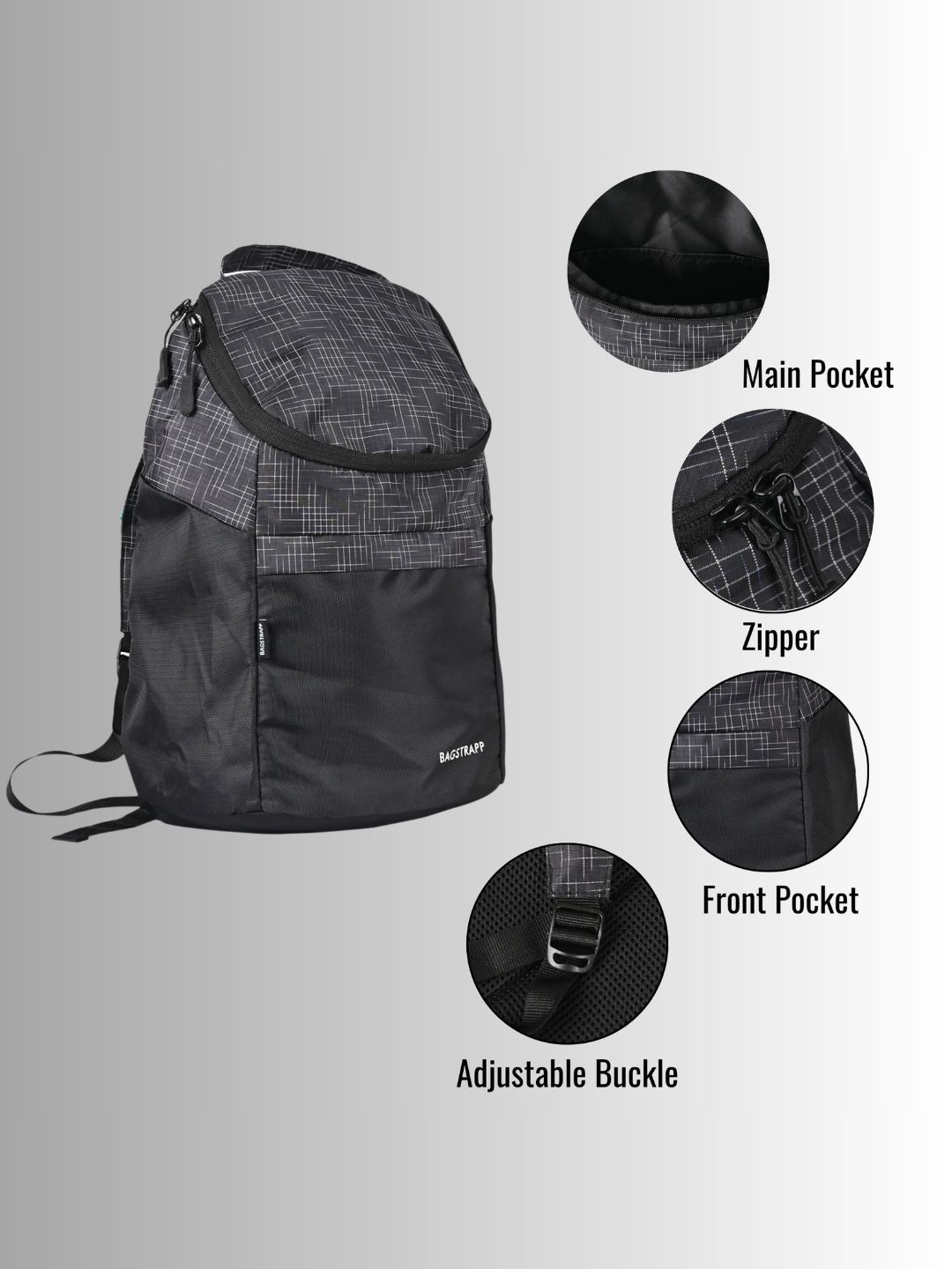 Bagstrapp Black Tile Mini Backpack