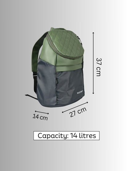 Bagstrapp Green/Grey Mini Backpack