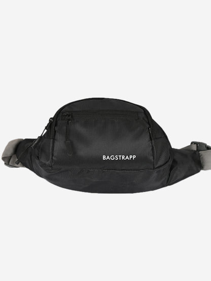 Bagstrapp Unisex Black/Grey Solid Waist Bag