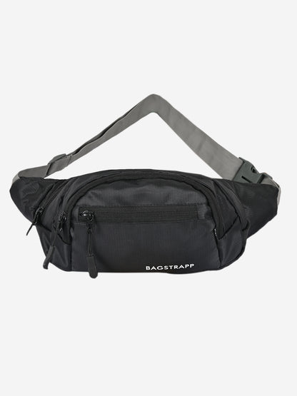 Bagstrapp Unisex Black/Grey Solid Waist Bag