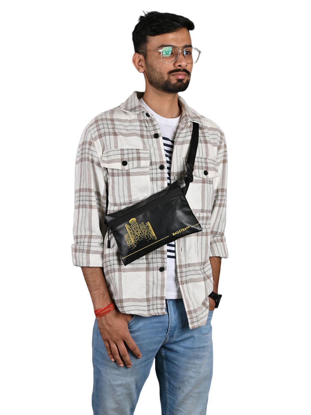 Bagstrapp Unisex Black Printed Waist Bag